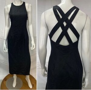Classic Black Maxi Dress with Cross-Back Straps
